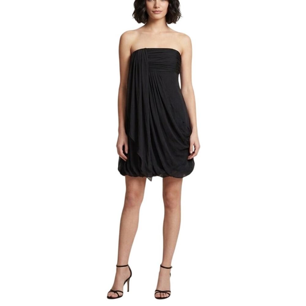 alice and olivia black strapless dress + Silk Convertible Draped One Shoulder Small SIZE:13D